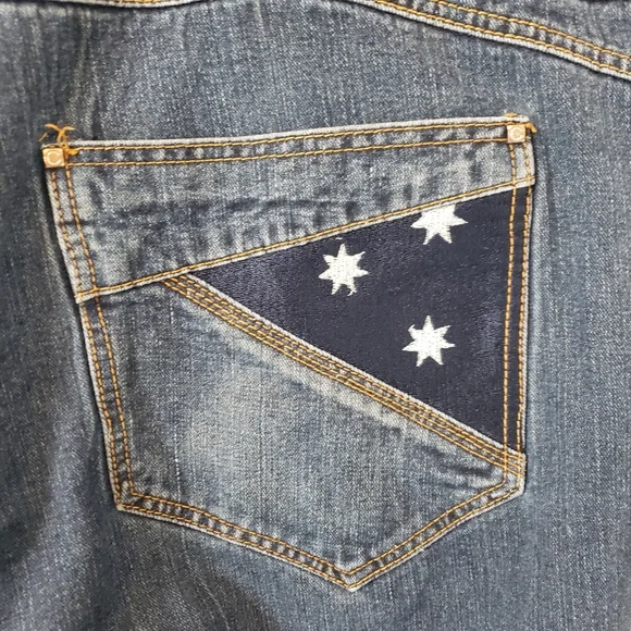 Vintage Coogi Aussie Men's Baggy Embroidered British Flag Y2K Jeans Sz 48 X 32 - Picture 8 of 13